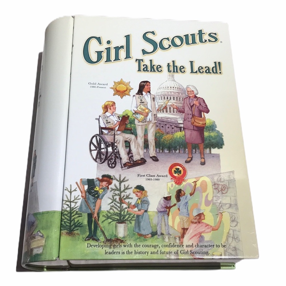 Vintage Girl Scouts Take The Lead Tin Box Book